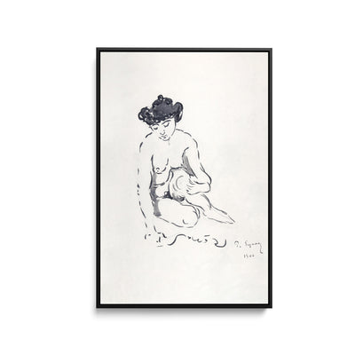 Seated Nude Woman by Paul Signac -  Stretched Canvas Print or Framed Fine Art Print I Heart Wall Art Australia 