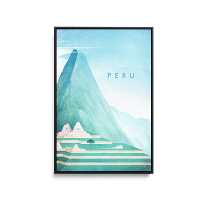 Peru by Henry Rivers - Stretched Canvas Print or Framed Fine Art Print - Artwork- Vintage Inspired Travel Poster I Heart Wall Art Australia 