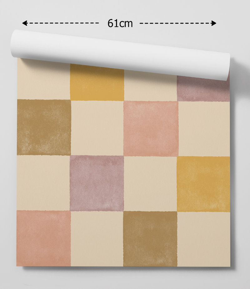 Painted Checkerboard Design Two  - Peel and Stick Removable Wallpaper I Heart Wall Art Australia 