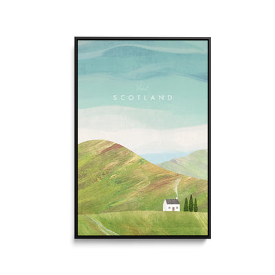 Scotland by Henry Rivers - Stretched Canvas Print or Framed Fine Art Print - Artwork- Vintage Inspired Travel Poster I Heart Wall Art Australia 