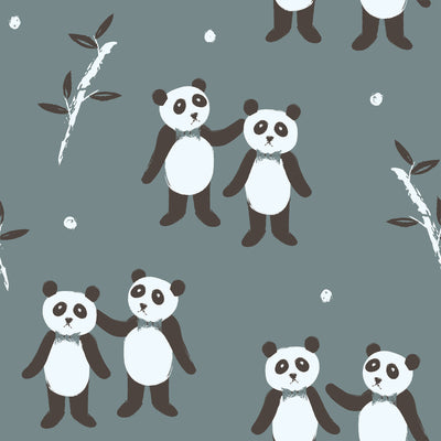 Panda Pair  - Peel and Stick Removable Wallpaper I Heart Wall Art Australia 