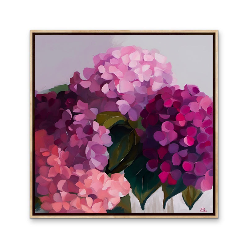 Pink Hydrangeas- Stretched Canvas Canvas Print or Framed Art Print I Heart Wall Art Australia 