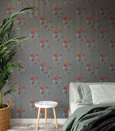 Flame Pea by Lucy Hawkins - Peel and Stick Removable Wallpaper I Heart Wall Art Australia 