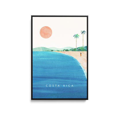 Costa Rica by Henry Rivers - Stretched Canvas Print or Framed Fine Art Print - Artwork- Vintage Inspired Travel Poster I Heart Wall Art Australia 