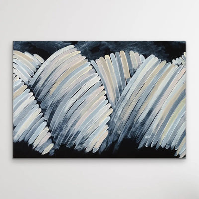 A Beautiful Place - Black and Pastel Abstract Pink Blue Artwork Canvas Print - I Heart Wall Art - Poster Print, Canvas Print or Framed Art Print