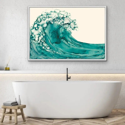 A Rolling Wave - Green Watercolour Canvas Wall Art Prints - I Heart Wall Art - Poster Print, Canvas Print or Framed Art Print