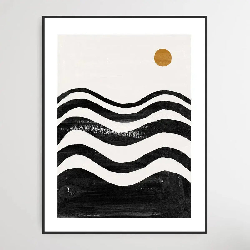 Abstract Modern Shapes Poster Black Color 1 - Abstract Print Collection - I Heart Wall Art - Poster Print, Canvas Print or Framed Art Print
