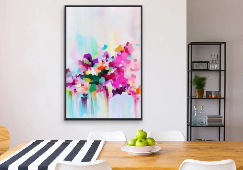 All The Days- Colourful Floral Abstract Artwork as Canvas or Paper Print - I Heart Wall Art - Poster Print, Canvas Print or Framed Art Print