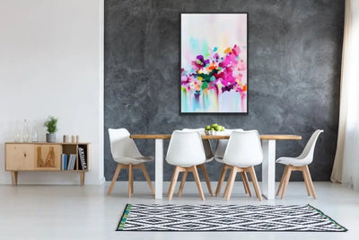 All The Days- Colourful Floral Abstract Artwork as Canvas or Paper Print - I Heart Wall Art - Poster Print, Canvas Print or Framed Art Print