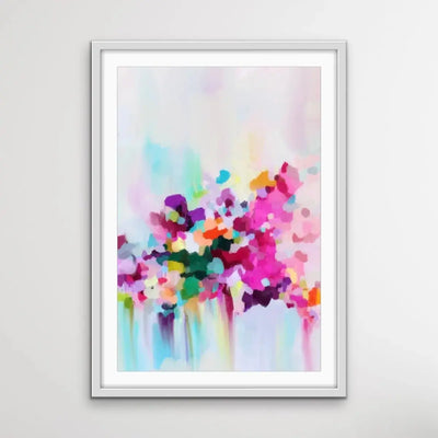 All The Days- Colourful Floral Abstract Artwork as Canvas or Paper Print - I Heart Wall Art - Poster Print, Canvas Print or Framed Art Print