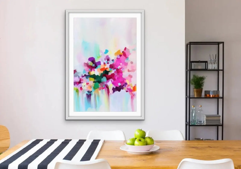 All The Days- Colourful Floral Abstract Artwork as Canvas or Paper Print - I Heart Wall Art - Poster Print, Canvas Print or Framed Art Print