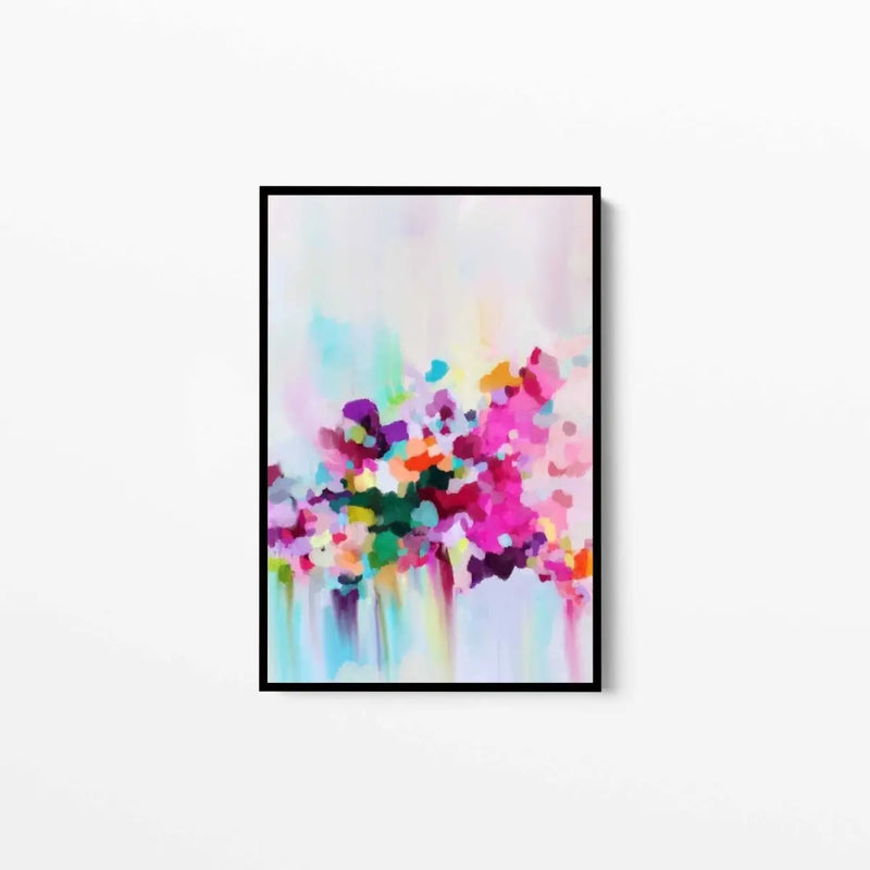 All The Days- Colourful Floral Abstract Artwork as Canvas or Paper Print - I Heart Wall Art - Poster Print, Canvas Print or Framed Art Print