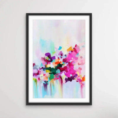 All The Days- Colourful Floral Abstract Artwork as Canvas or Paper Print - I Heart Wall Art - Poster Print, Canvas Print or Framed Art Print