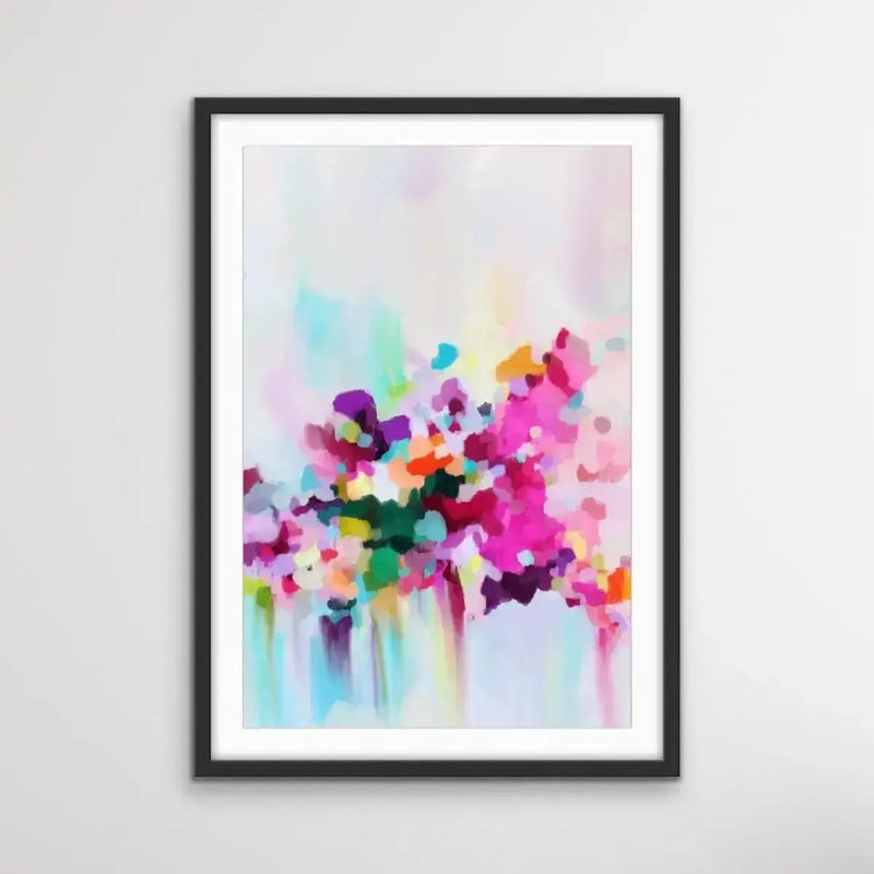 All The Days- Colourful Floral Abstract Artwork as Canvas or Paper Print - I Heart Wall Art - Poster Print, Canvas Print or Framed Art Print