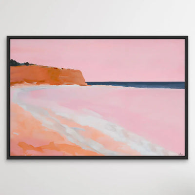 Atoll - Hand Embellished Pink Coastal Landscape Print by Edie Fogarty I Heart Wall Art Australia 