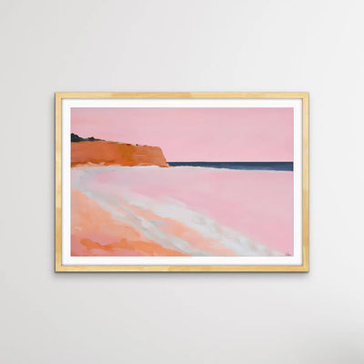 Atoll - Hand Embellished Pink Coastal Landscape Print by Edie Fogarty I Heart Wall Art Australia 