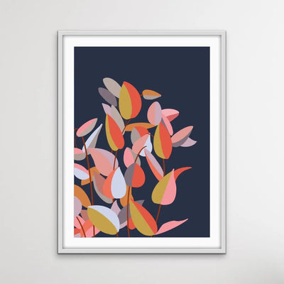 Autumn Colours - Blue Red Yellow Art Original Print - I Heart Wall Art - Poster Print, Canvas Print or Framed Art Print
