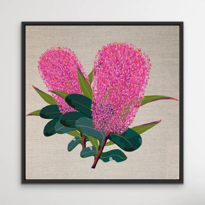 Banksia On Linen - Original Banksia Australian Nature Wall Art Print on Canvas - I Heart Wall Art - Poster Print, Canvas Print or Framed Art Print