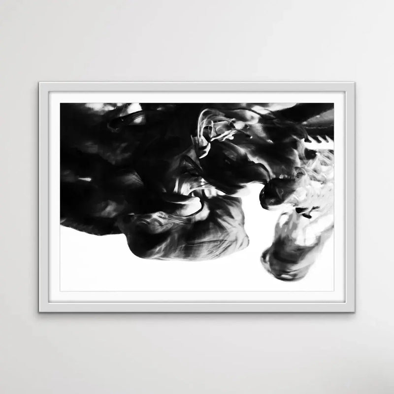Black and White Abstract Suspension - Photographic Print Cloudy Wall Art Stretched Canvas - I Heart Wall Art - Poster Print, Canvas Print or Framed Art Print