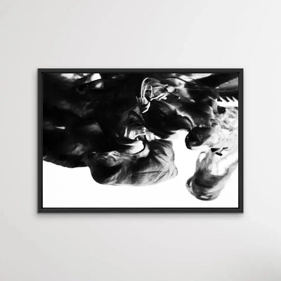 Black and White Abstract Suspension - Photographic Print Cloudy Wall Art Stretched Canvas - I Heart Wall Art - Poster Print, Canvas Print or Framed Art Print
