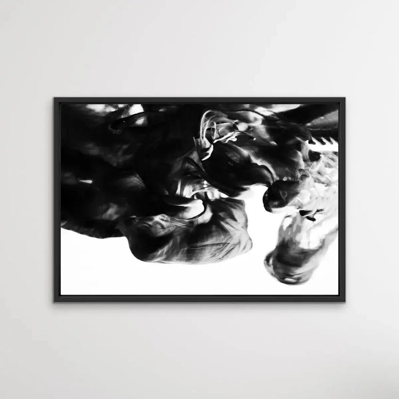 Black and White Abstract Suspension - Photographic Print Cloudy Wall Art Stretched Canvas - I Heart Wall Art - Poster Print, Canvas Print or Framed Art Print