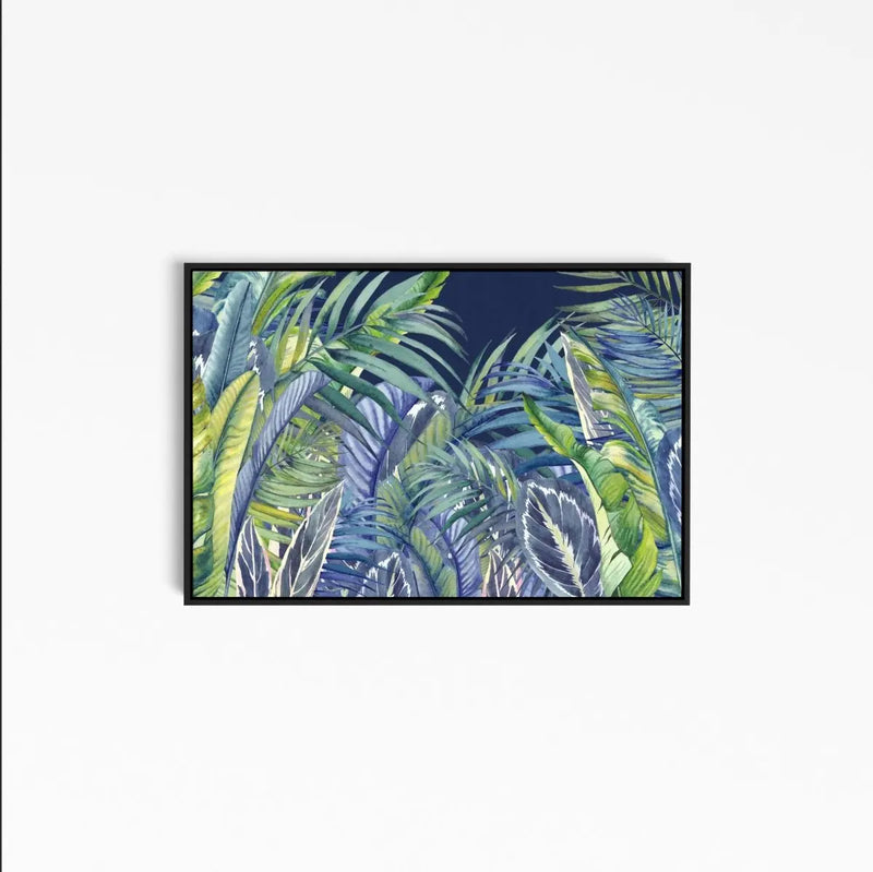 Blue Jungle - Blue and Green Watercolour Jungle Canvas and Art Print - I Heart Wall Art - Poster Print, Canvas Print or Framed Art Print