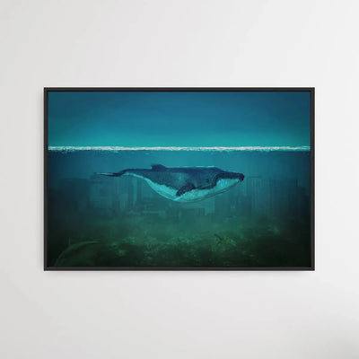 Blue Whale - Whale in the City Art Print - I Heart Wall Art - Poster Print, Canvas Print or Framed Art Print