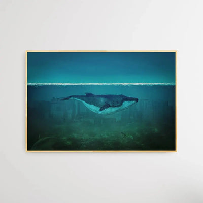 Blue Whale - Whale in the City Art Print - I Heart Wall Art - Poster Print, Canvas Print or Framed Art Print