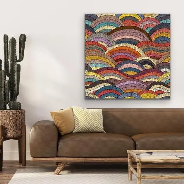 Bohemian Waves (Print Four )- Beautiful Bohemian Style Coloured Print - I Heart Wall Art - Poster Print, Canvas Print or Framed Art Print