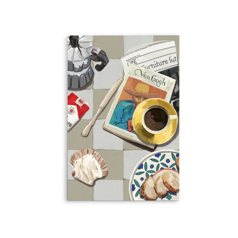 Brew and Butter - Contemporary Still Life Art - Stretched Canvas Print or Framed Fine Art Print - Artwork - I Heart Wall Art - Poster Print, Canvas Print or Framed Art Print