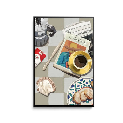 Brew and Butter - Contemporary Still Life Art - Stretched Canvas Print or Framed Fine Art Print - Artwork - I Heart Wall Art - Poster Print, Canvas Print or Framed Art Print