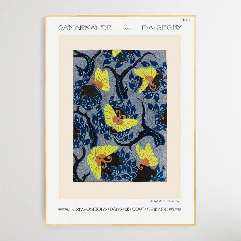 Butterfly Pochoir Pattern 1914 by E. A. Séguy - I Heart Wall Art - Poster Print, Canvas Print or Framed Art Print