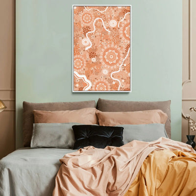 Canobie by Leah Cummins Winter Edition 3  - Stretched Canvas Print or Framed Fine Art Print - Aboriginal Artwork I Heart Wall Art Australia 