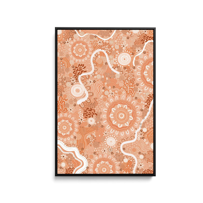 Canobie by Leah Cummins Winter Edition 3  - Stretched Canvas Print or Framed Fine Art Print - Aboriginal Artwork I Heart Wall Art Australia 