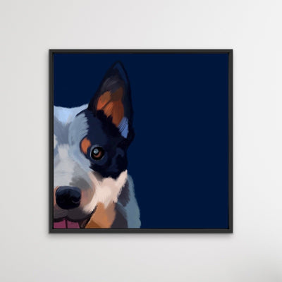 Cattle Dog - Square Blue Heeler Australian Cattle Dog Wall Art Canvas Print - I Heart Wall Art