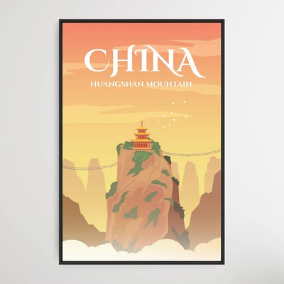 China - Vintage Style Travel Print - I Heart Wall Art