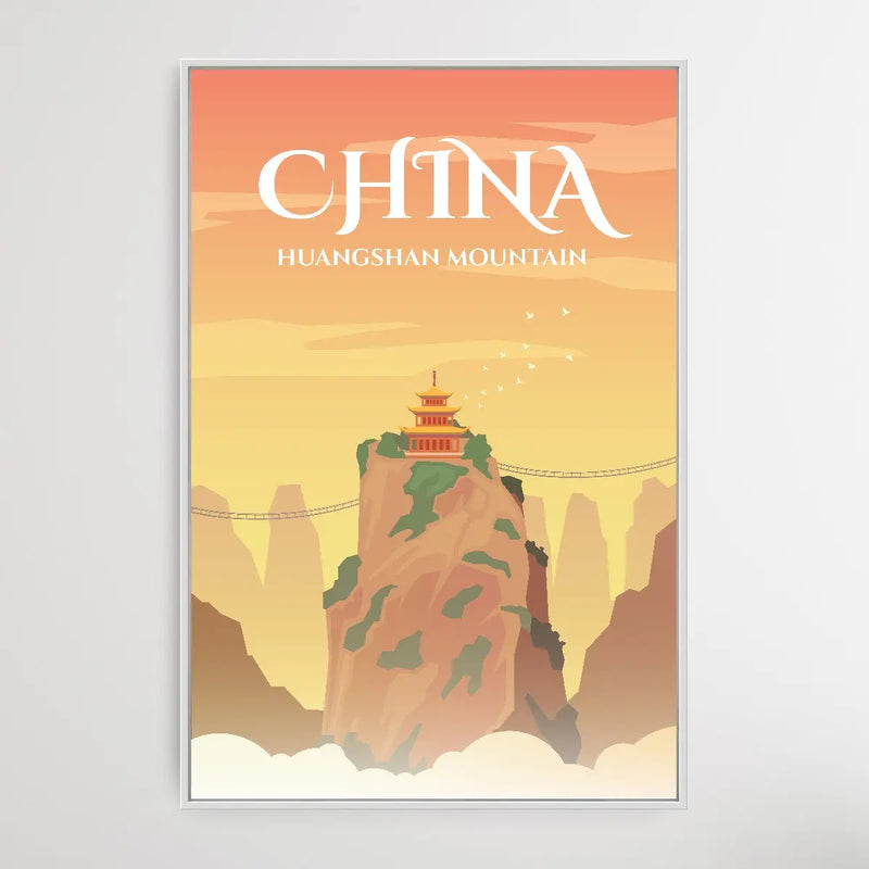 China - Vintage Style Travel Print - I Heart Wall Art