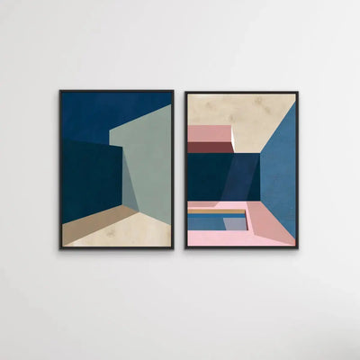 City Streets- Two Piece Boho Streetscape Print Set - Prints 1 & 3 - Canvas or Paper Prints I Heart Wall Art Australia 