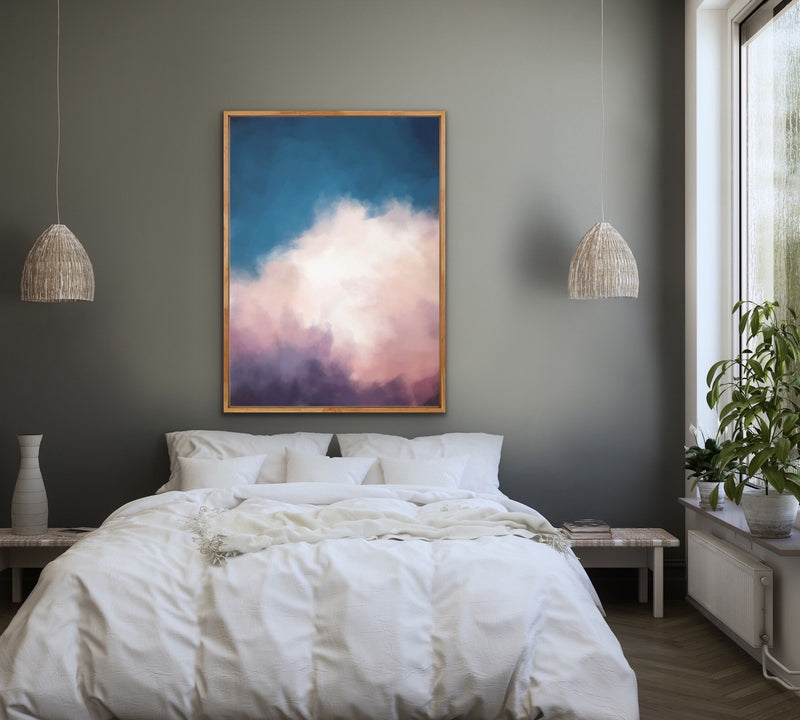 Cloudlands - Abstract Cloudy Sky Artwork Framed Canvas Wall Art Print - I Heart Wall Art