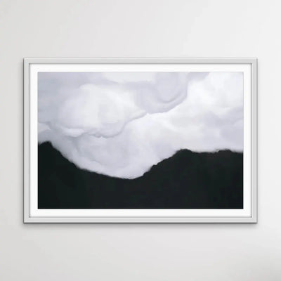 Clouds On Black Sky - Black and White Cloud Artwork I Heart Wall Art Australia 