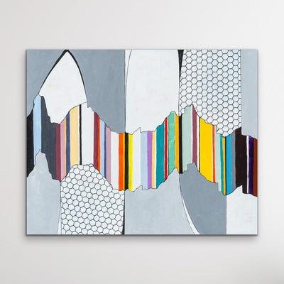 Colour Canyon - Grey Contemporary Colour Abstract Stretched Canvas Print - I Heart Wall Art