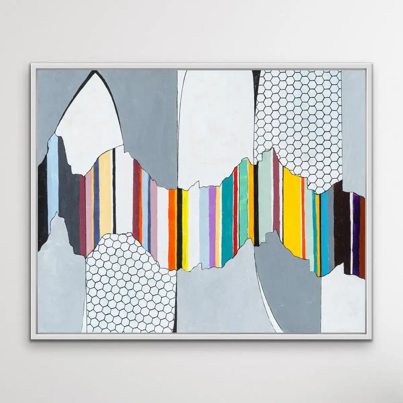 Colour Canyon - Grey Contemporary Colour Abstract Stretched Canvas Print - I Heart Wall Art