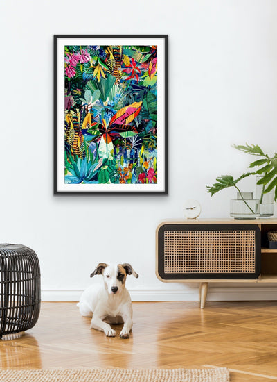 Colour Jungle - Abstract Colourful Monstera Jungle Original Artwork Canvas Print - I Heart Wall Art