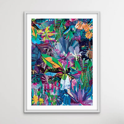 Colour Jungle In Blue and Purple -  Colourful Jungle Canvas or Art Print - I Heart Wall Art
