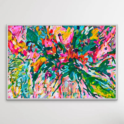 Colourflora - Colourful Abstract Floral Print on Canvas or Paper - I Heart Wall Art