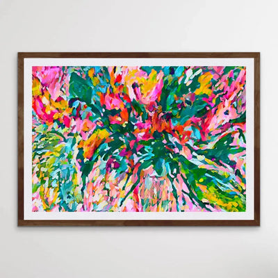 Colourflora - Colourful Abstract Floral Print on Canvas or Paper - I Heart Wall Art