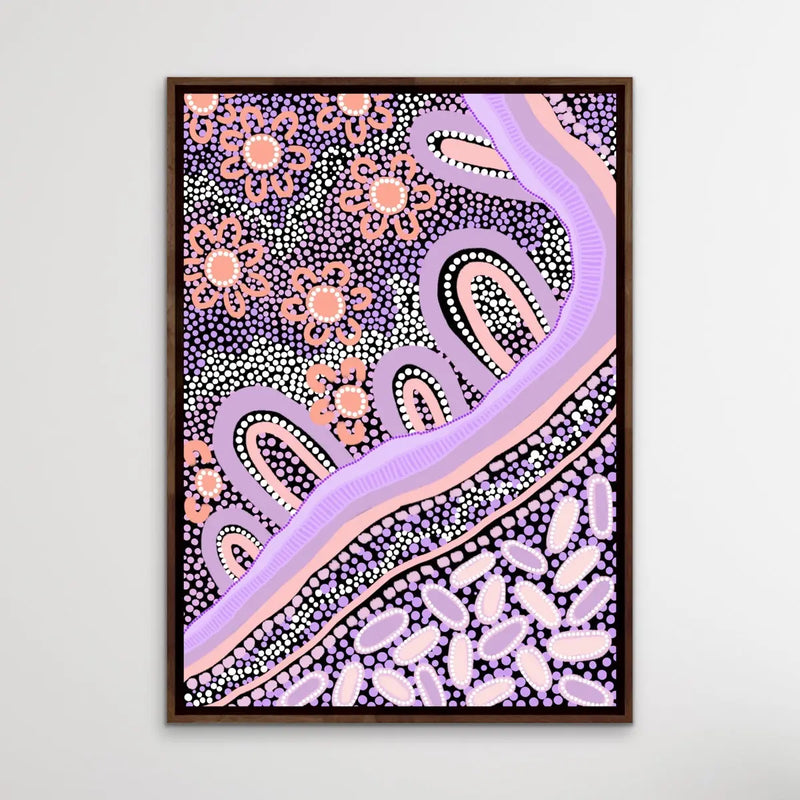 Country In Colour - Purple-  Aboriginal Art Print By Leah Cummins I Heart Wall Art Australia 