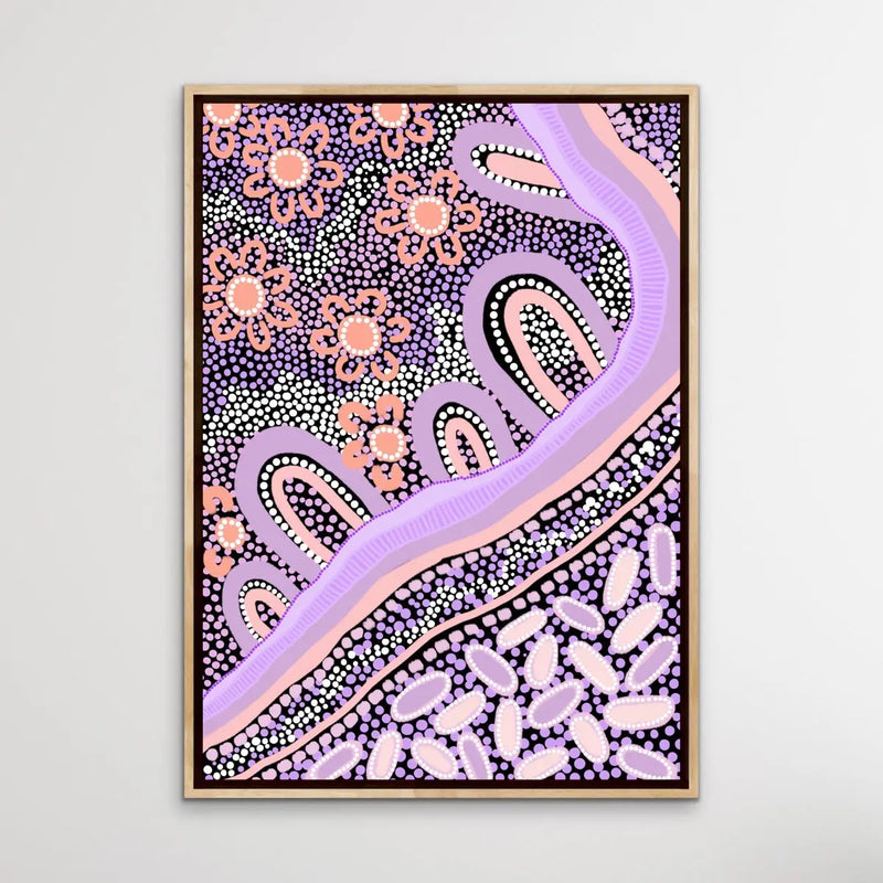 Country In Colour - Purple-  Aboriginal Art Print By Leah Cummins I Heart Wall Art Australia 