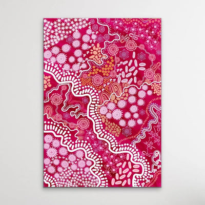 Country In Colour - Pink - Print Of Artwork by Leah Cummins I Heart Wall Art Australia 