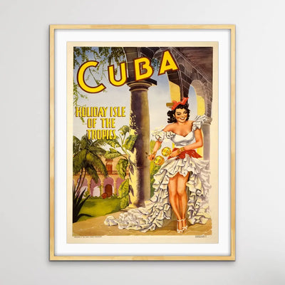Cuba Dancing Girl -  Vintage Travel Poster - I Heart Wall Art